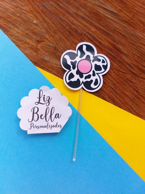 Topper para doces vaquinha 50 unidades