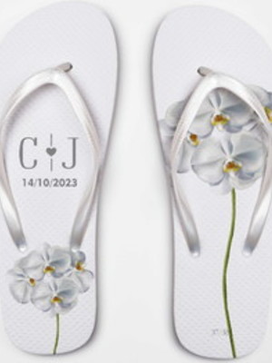 Chinelos personalizados casamento orquidea