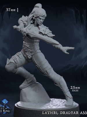 Miniatura de rpg - lathri, dralfar assassin