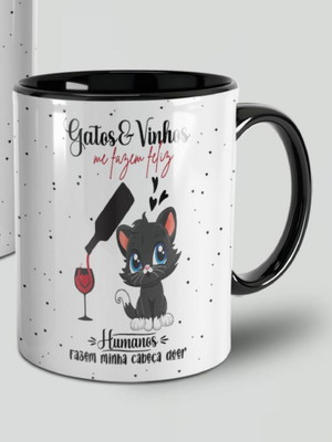 Caneca gatos e vinhos