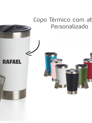 Copo térmico 500ml com abridor personalizado