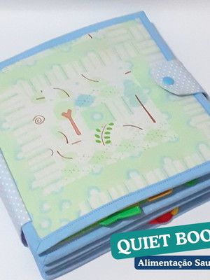 Livro sensorial quiet book alimentação saudável