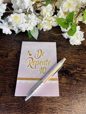 Bloquinho com caneta personalizado 14x10 de repente 40