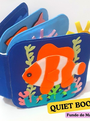Livro sensorial quiet book fundo do mar