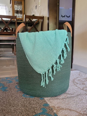 Cesto de cordão de algodão com alça
