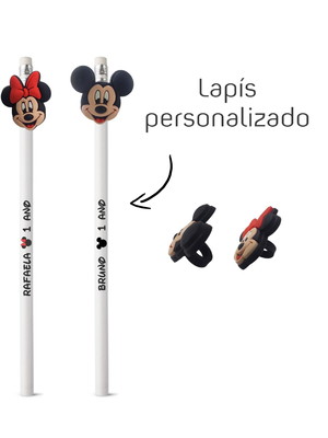 Kit lápis personalizado + aplique de borracha