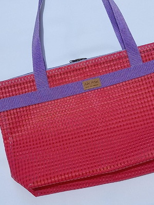Bolsa de praia tela treliça vermelho melancia