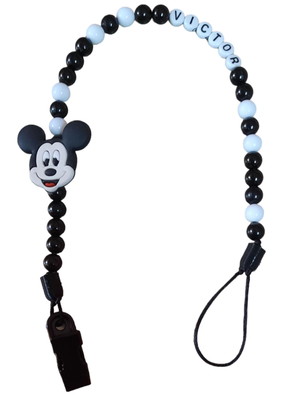 Prendedor de chupeta mickey personalizado com o nome do bebê