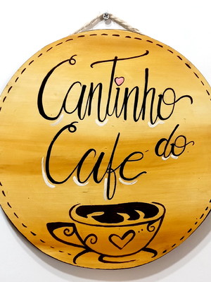 Placa cantinho do café redonda