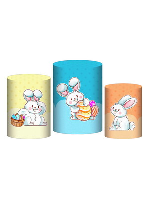 Trio capa cilindro páscoa 3d em tecido com elástico cld630