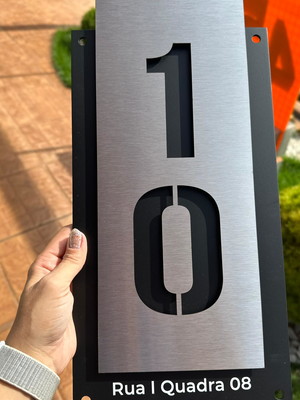 Algarismo residencial acm com inox - 2 dígitos 20x40