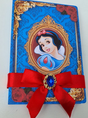 Convite livro branca de neve luxo