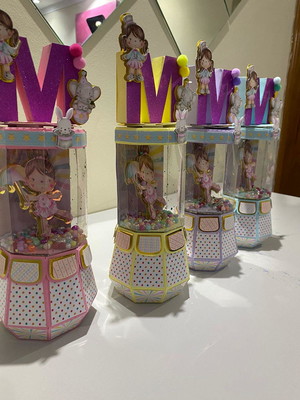 Arquivo de corte caixa lapidada circo rosa luxo com letra 3d