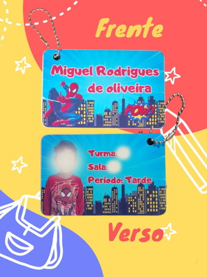 Cartão de identificação para mochila