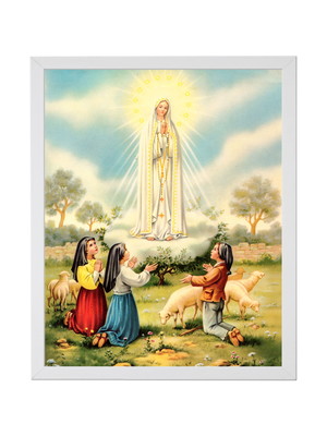 Quadro nossa senhora de fátima, tela 50x60cm - original