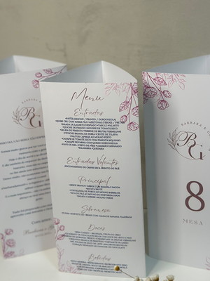 10 menu cardapio personalizado triângulo casamento eventos