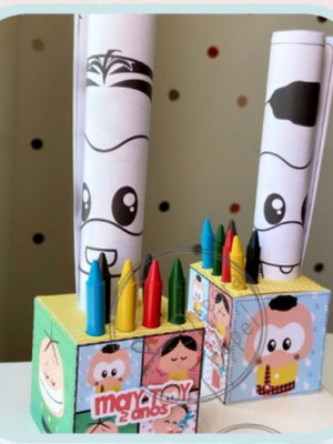 Caixa cubo colorindo 10un