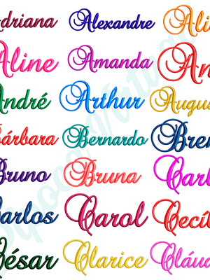 Nomes prontos para bordar.. 300 matrizes de bordado cod 03