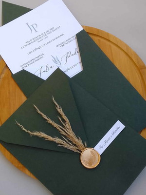 Convite casamento verde e branco jp