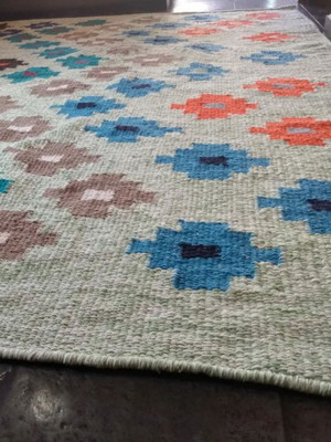 Tapete kilim algodão floral 1.50 x 2.00