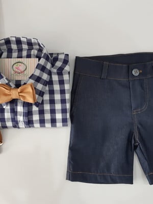 Roupa fazendinha xadrez menino