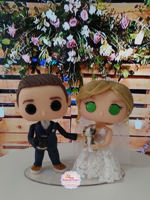 Noivinhos funko pop topo de bolo