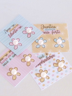 Card c/ brinco de pérola