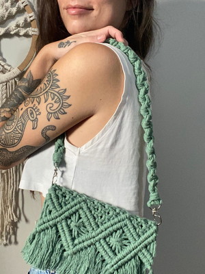 Bolsa em macrame