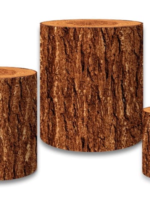 Kit capas de cilindro em tecido sublimado tronco de árvore