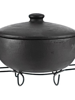 Panela de barro moqueca capoixaba 3 litros + suporte