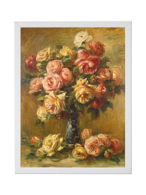 Quadro renoir, roses in a vase, tela canvas 45x60cm luxo