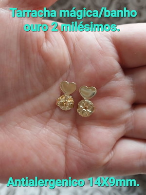 Tarracha mágica ouro/antialergenico (100pçs/14x9mm.)