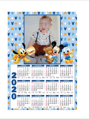 Calendário com ímã para geladeira