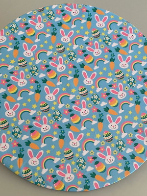 Kit com 6: capa de sousplat com estampa de páscoa