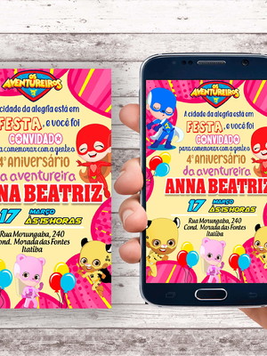 Convite virtual - aventureiros luccas neto rosa
