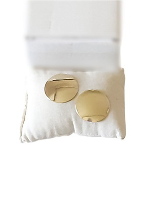 Brinco dourado redondo fechado feminino tendência moda leve