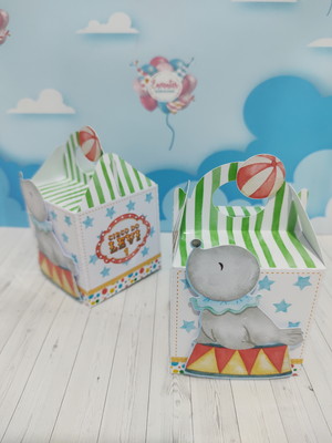 Caixa cubo com alça 3d - circo