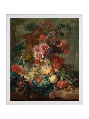 Quadro jan van huysum, fruit piece, tela canvas 50x60cm luxo