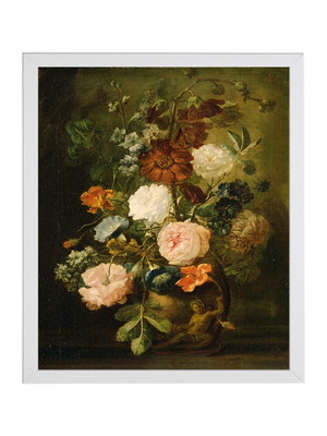 Quadro jan van huysum, vase of flowers, tela canvas 50x60cm