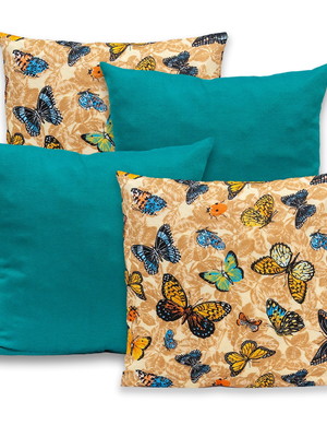 Kit 4 capas de almofadas borboleta decorativa gorgurinho