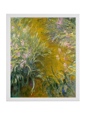 Quadro monet, path through the irises, tela 50x60cm luxo