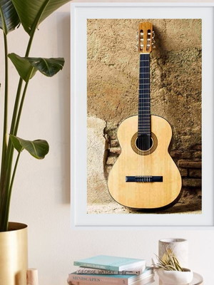 Quadro fotografia violão- a4 com vidro