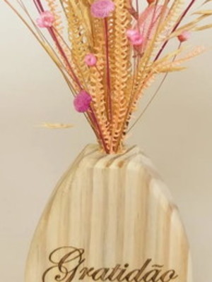 Vaso decorativo de madeira