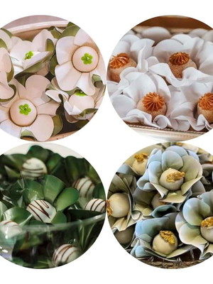 Kit 100 forminhas para doces finos paleta verde margaridas