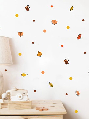 Adesivo de parede flores de outuno tons boho
