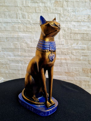 Gato egípcio bastet deusa fertilidade gesso 30cm premium g !
