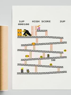 Poster donkey kong - 40x60 - game retrô donkey kong