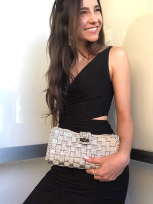 Bolsa evento crochet clutch festa casamento chique