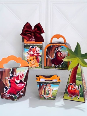 50 peças - timão e pumba kit festa lembrancinha