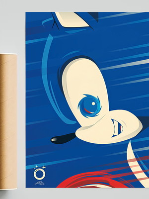 Poster sonic - 40x60 - game retrô sonic